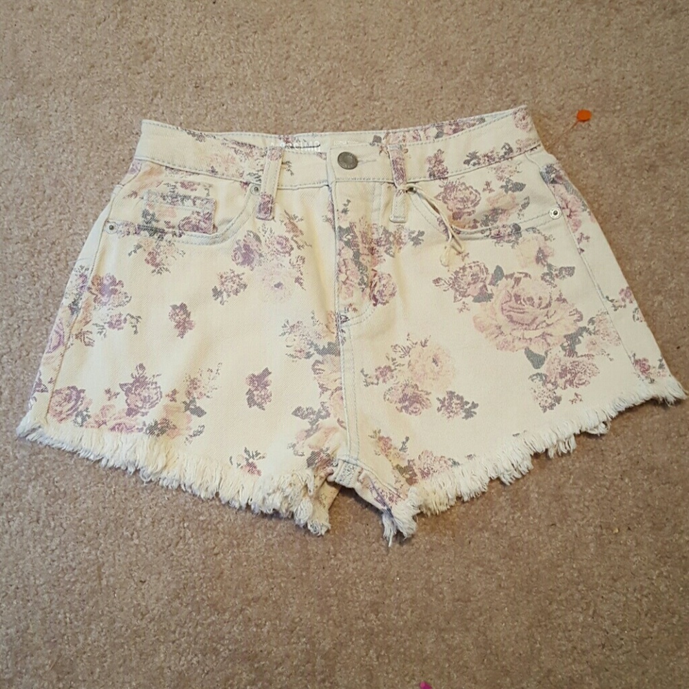 Mossimo Floral Print Denim Shorts